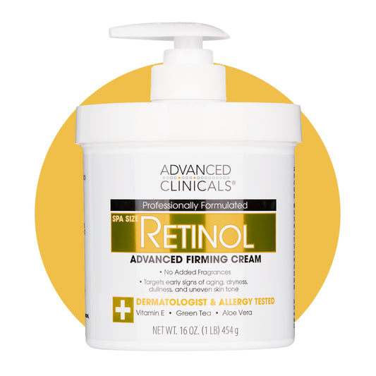 ADVANCED CLINICALS Retinol Body Lotion & Face Moisturizer | Visible Anti Aging Skin Care Retinol Body Cream For Women & Men Targets Look Of Fine Lines, Wrinkles, & Crepe Looking Dry Skin, 16 Ounce