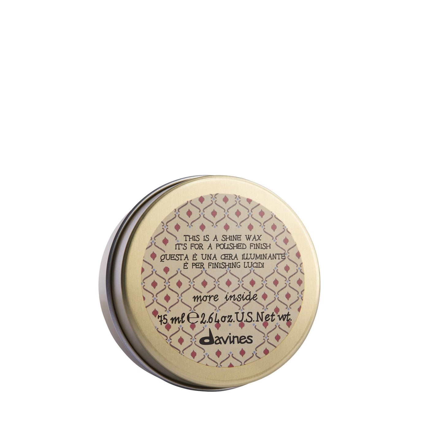 DAVINES This is a Shine Wax, Light Hold And Creamy Formula For Creating Glossy And Sleek, structured Styles, 2.64 Oz.