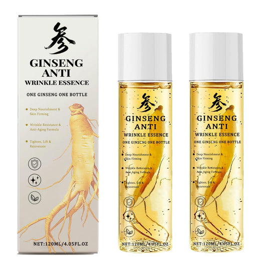 Ginseng Essence Anti-Wrinkle Serum Hydrating & Firming Face Oil with Ginseng Root Extract Korean Herbal Ginseng Supplement for Smoother Skin