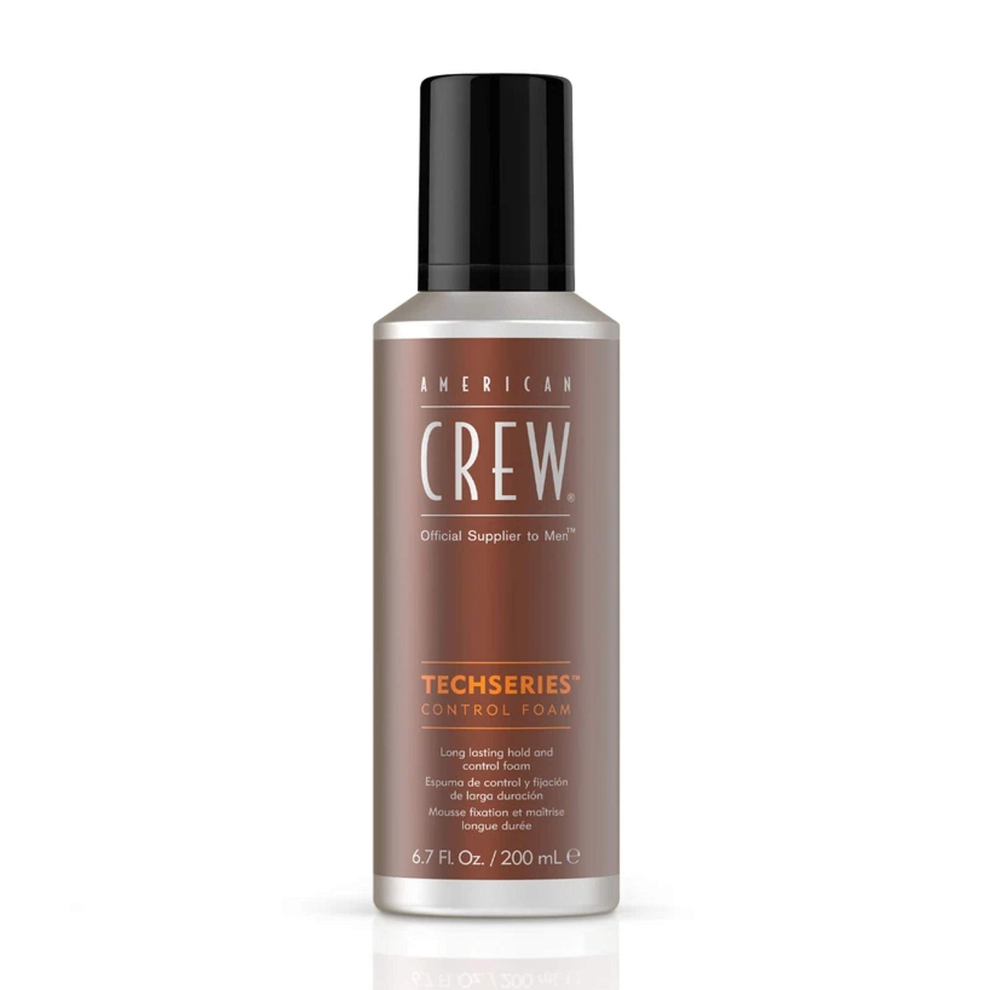 AMERICAN CREW Men's Hair Control Foam Techseries, Like Hair Gel with Long Lasting Hold, 6.7 Fl Oz