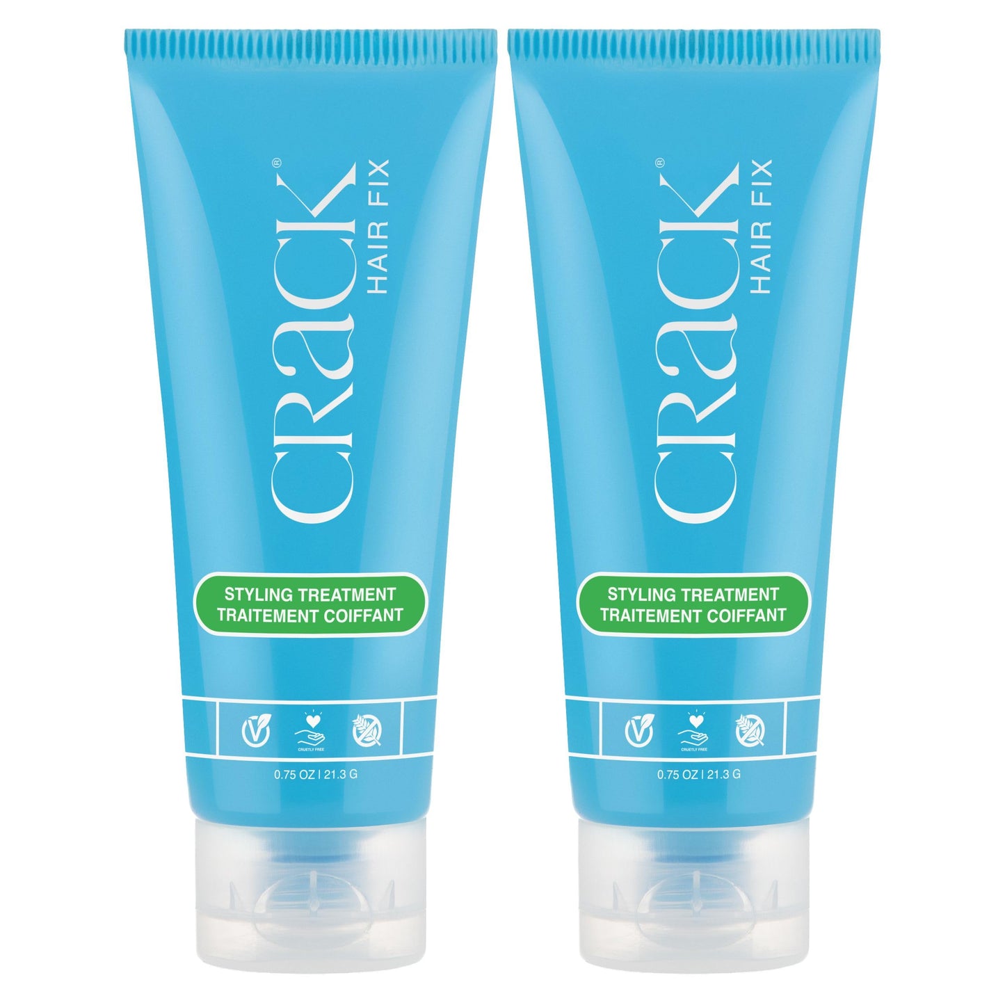 Crack HAIR FIX Styling Creme - Multi-Tasking, Anti-Frizz, Leave-In Styling Aid With Protection from Humidity, Chlorine, Heat Treatments & Sun (.75 oz - PACK OF TWO)