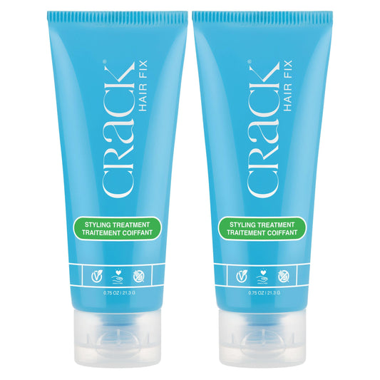 Crack HAIR FIX Styling Creme - Multi-Tasking, Anti-Frizz, Leave-In Styling Aid With Protection from Humidity, Chlorine, Heat Treatments & Sun (.75 oz - PACK OF TWO)