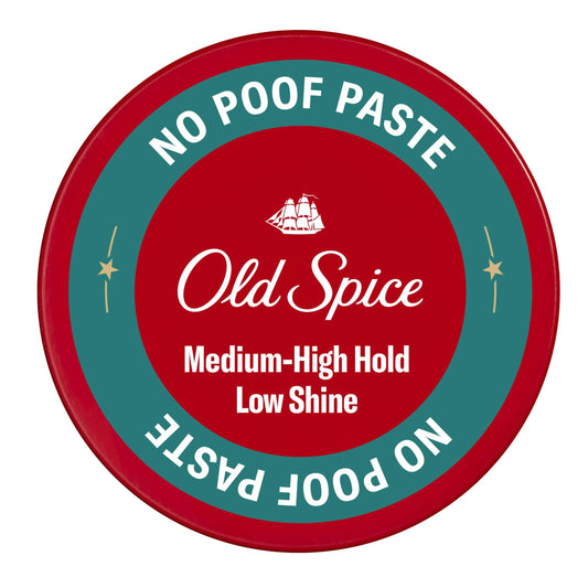 OLD SPICE No-Poof Paste, Hair Styling Paste for Men, Medium-High Hold, Low Shine, 2.22 Oz