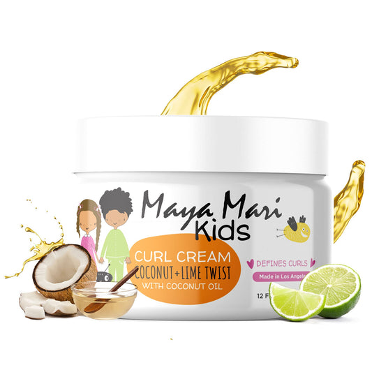 Kids Curl Cream With Coconut Oil, Curly Hair Cream, Coconut and Lime Twist, 12 oz