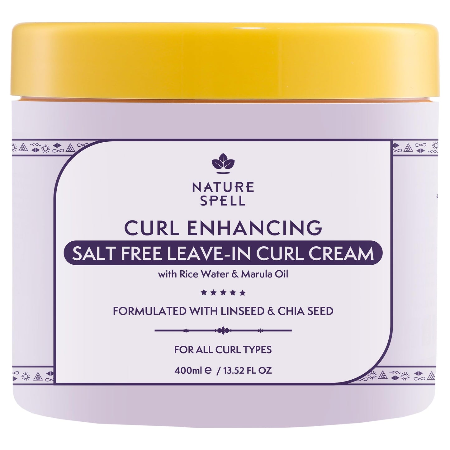 Nature Spell Leave in Curl Cream, 13.52 Fl Oz, Leave in Conditioner for Curly Hair, Infused with Rice Water and Linseed