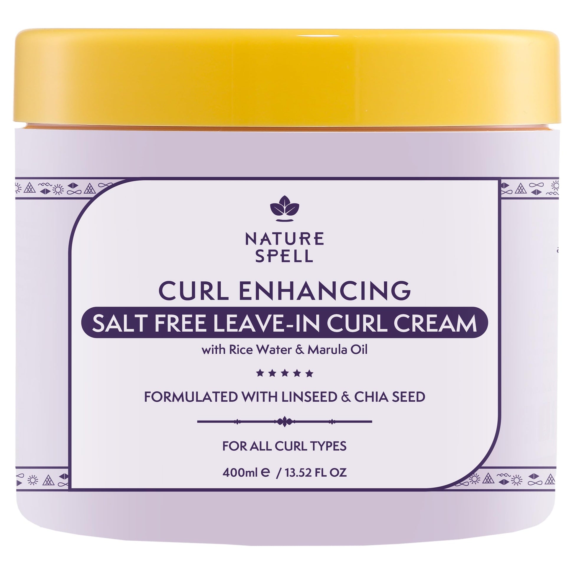 Nature Spell Leave in Curl Cream, 13.52 Fl Oz, Leave in Conditioner for Curly Hair, Infused with Rice Water and Linseed