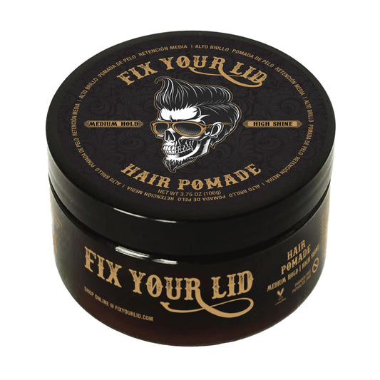Fix Your Lid Hair Pomade for Men - Water Based Pomade with Medium Hold and High Shine - Match all Mens Hair Types & Styles - Easy To Wash Out - 3.75 Oz