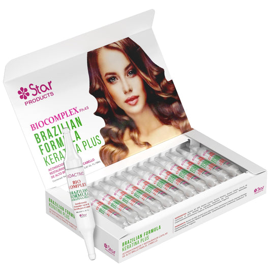 Brazilian Formula Keratin Plus 12 Pack 0.61 oz Each, Professional Hair Smoothing & Strengthening Treatment for Frizz-Free, Healthy Hair