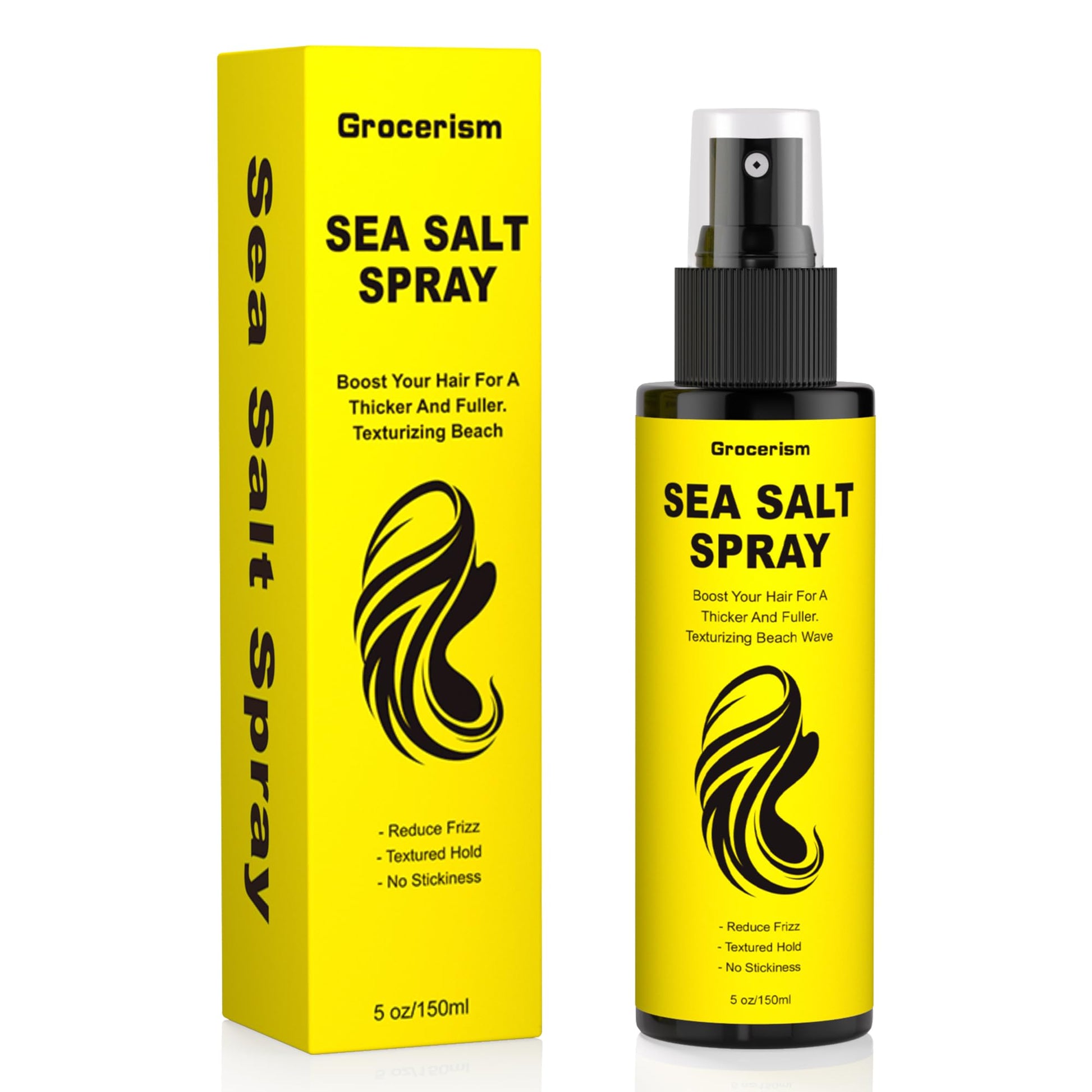 Sea Salt Spray for Hair, Texturizing Beach Wave Spray for Thicker, Fuller Hair, Adds Volume, Reduces Frizz, Lightweight Hold No Stickiness, Hair Styling for Men & Women, Coconut Scent