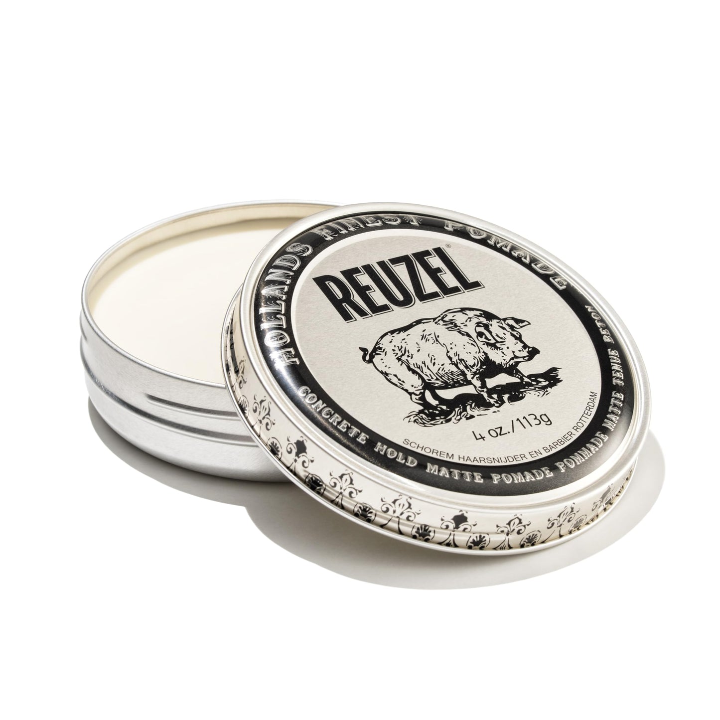 REUZEL Concrete Matte Pomade, Strong All Day Hold, Water Soluble Styling, Matte Finish and Flake Free, Easy To Wash Out, For All Hair Types, 4 oz