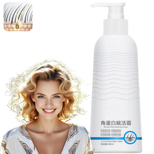 Keratin Hair Leave In Conditioner, Keratin Revitalizing Cream Conditioner, Keratin Boost Hair Smoothing Moisture Deep Conditioner300ml