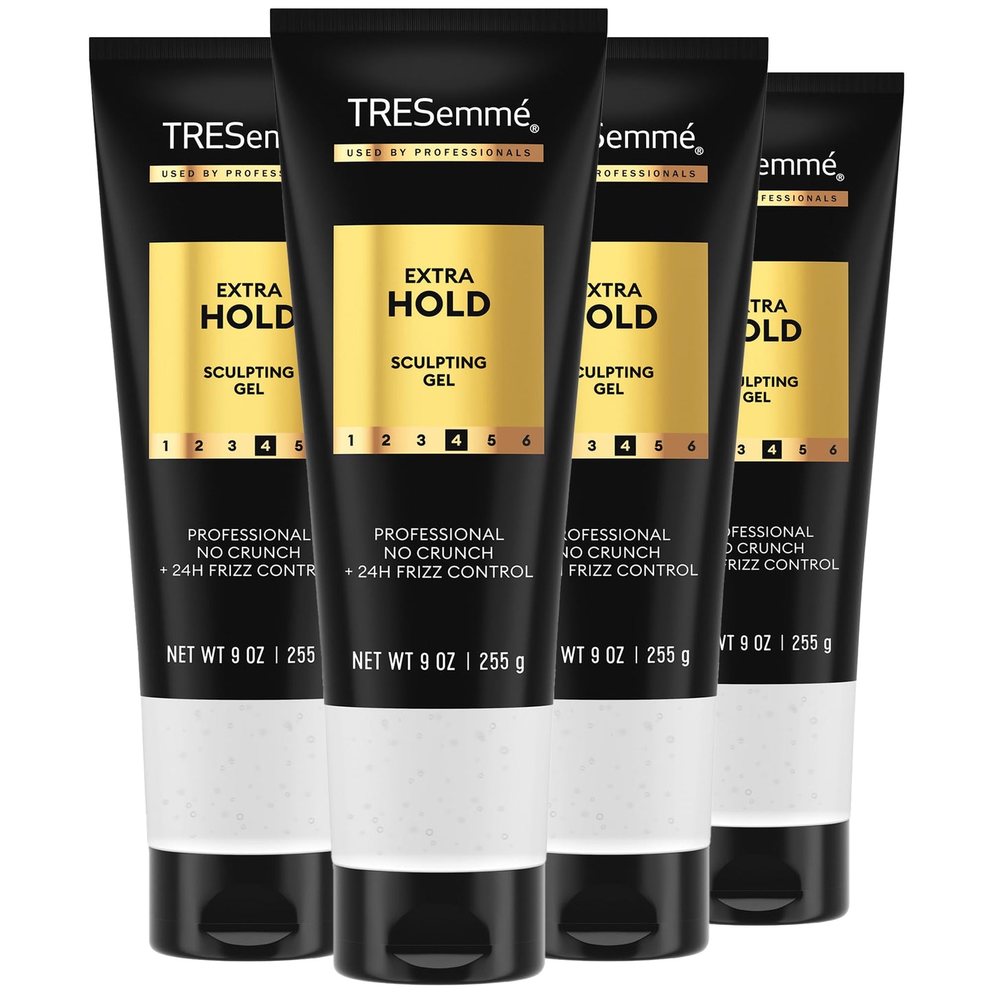 TRESEMME Hair Gel, Sculpting, Extra Hold, 4-Pack Frizz Control, Professional Quality Styling Products, Alcohol-Free, 9 Oz Ea