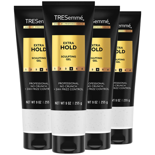 TRESEMME Hair Gel, Sculpting, Extra Hold, 4-Pack Frizz Control, Professional Quality Styling Products, Alcohol-Free, 9 Oz Ea