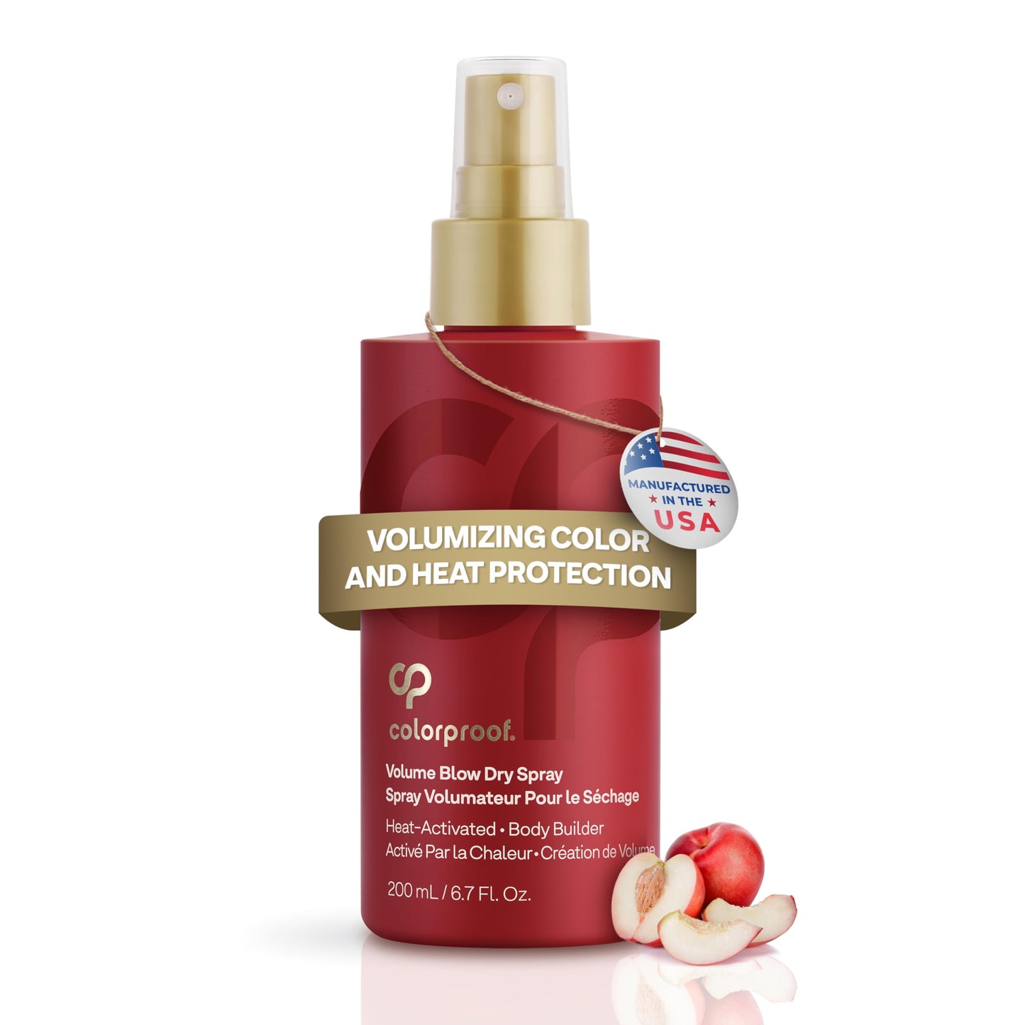 Colorproof Volume Blow Dry Spray Primer 6.7 Fl. Oz. Volumizing Heat Protection Spray for Hair, White Nectarine Scent