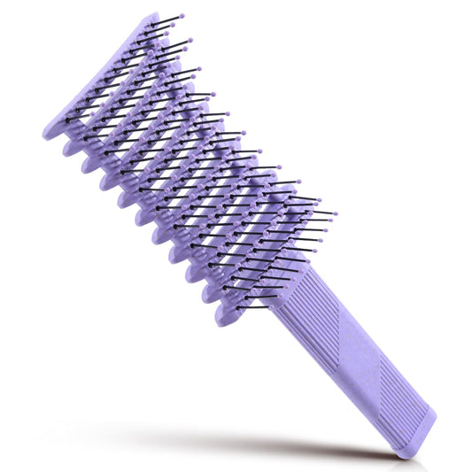 Curl Defining Brush, Vented Curly Hair Brush Products for Effortlessly Detangling Shaping and Defining Women's Men's Curls on All Wet or Dry Hair Types, Reduces Frizz (Purple)