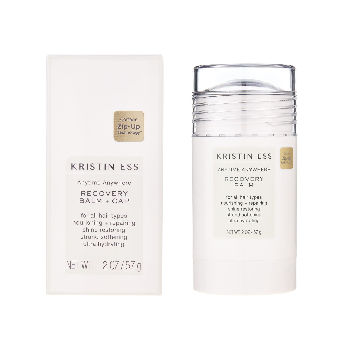 Kristin Ess Hair Recovery Balm Treatment for Damaged Hair + Slick Back Styles - Ponytails, Buns with Coconut and Castor Oils, Edge Control, Restores Shine and Softens, Clean Girl Essentials 2oz