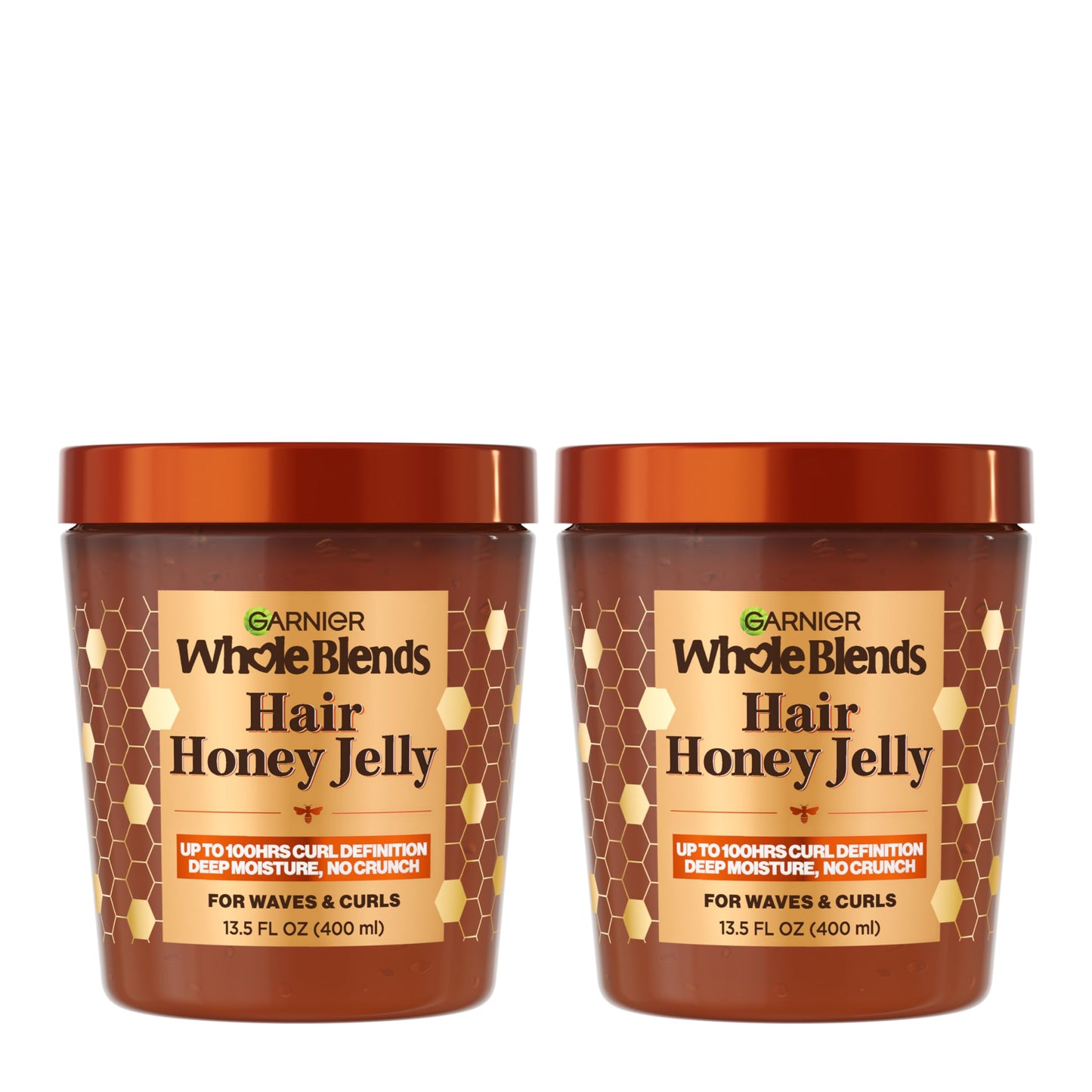 GARNIER Whole Blends Hair Honey Jelly for Defining Waves and Curls, Hair Gel for Up to 100HRs Curl Definition, Frizz Control and Deep Moisture, 13.5 Fl Oz, 2 Count