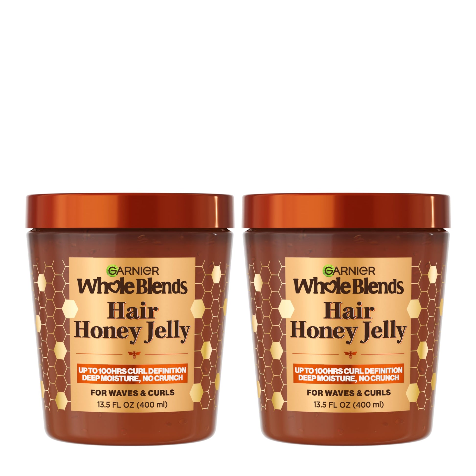 GARNIER Whole Blends Hair Honey Jelly for Defining Waves and Curls, Hair Gel for Up to 100HRs Curl Definition, Frizz Control and Deep Moisture, 13.5 Fl Oz, 2 Count