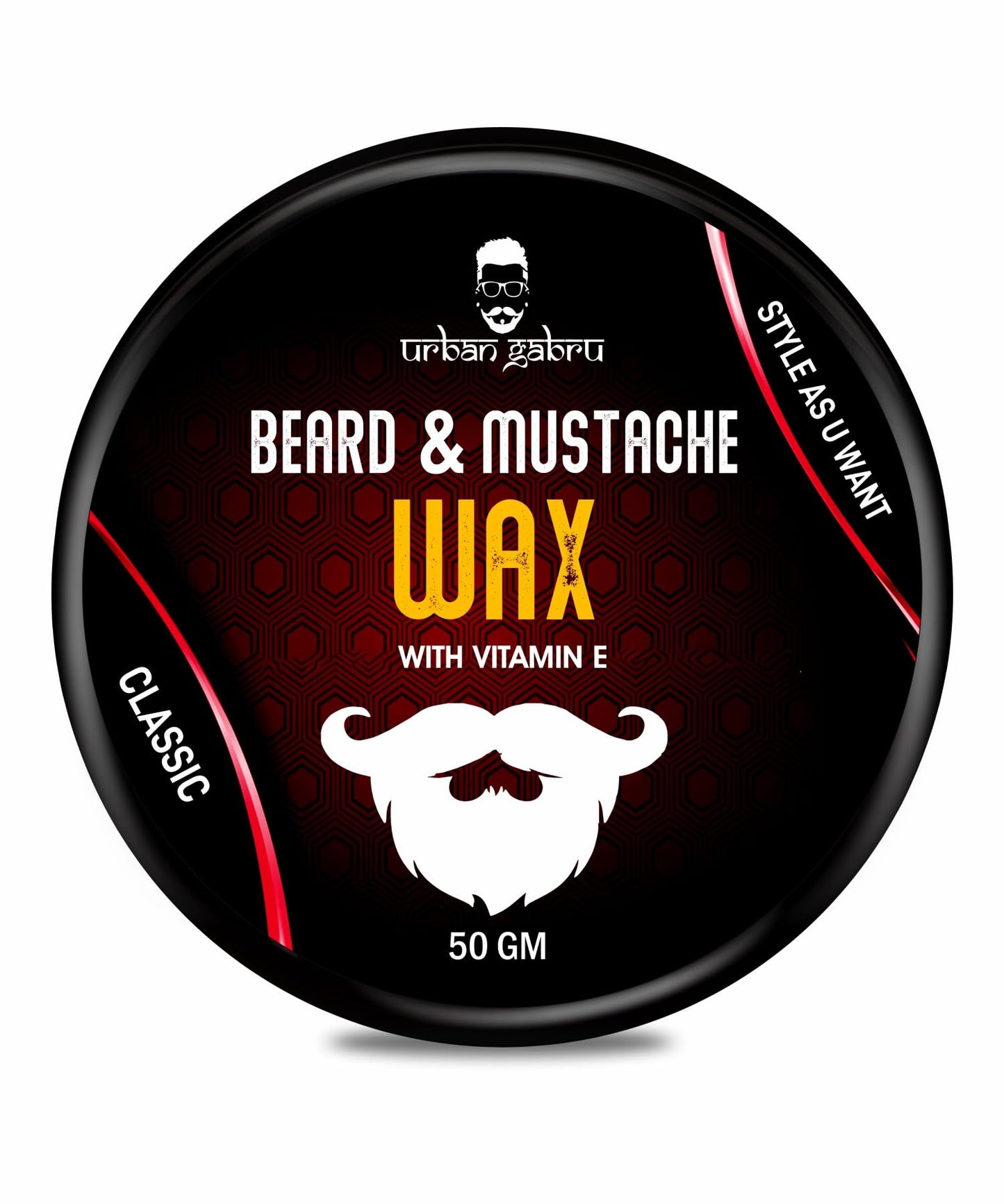 urbangabru Beard, Mustache Wax for Men Strong Hold Mooch Styling Wax, Balm, Cream to Shape and Nourish Your Beard (1.7 fl oz)
