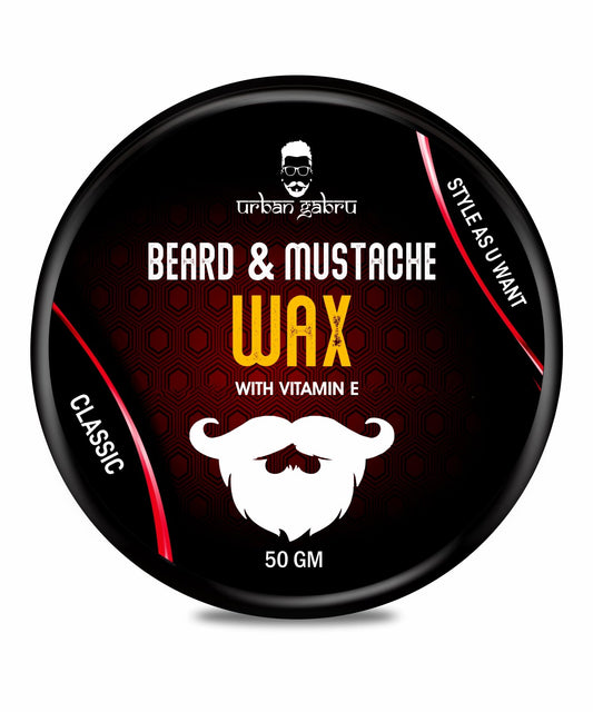 urbangabru Beard, Mustache Wax for Men Strong Hold Mooch Styling Wax, Balm, Cream to Shape and Nourish Your Beard (1.7 fl oz)