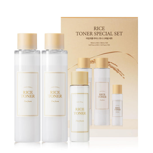 I'm from Rice Toner Special Set 11.15 Fl Oz, Limited Edition, Hydrating for Dry Skin, Vegan, Alcohol Free, Fragrance Peta Approved, K Beauty