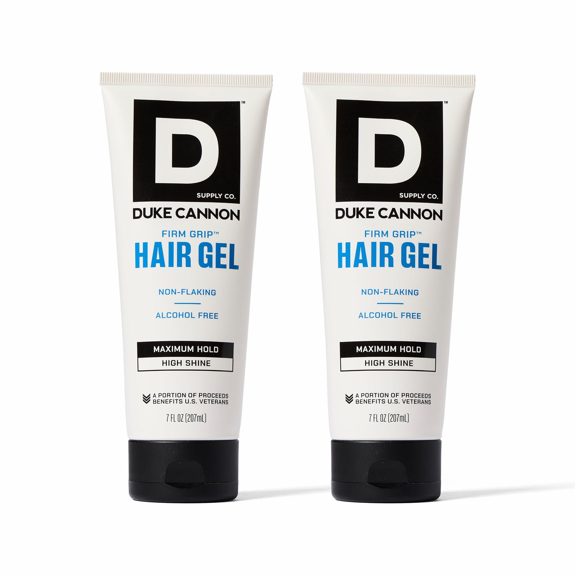 Duke Cannon Firm Grip Hair Gel, 7 oz Maximum Hold, High Shine, Alcohol-Free, Water-Based Formula with Coconut Oil & Oat Extract, Ideal for Short to Medium Styles