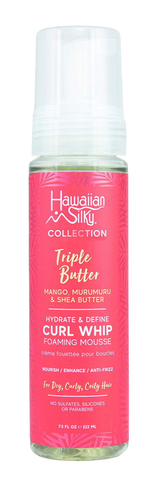 Hawaiian Silky Collection Triple Butter Hydrate & Define Curl Whip Foaming Mousse (Pack of 1)