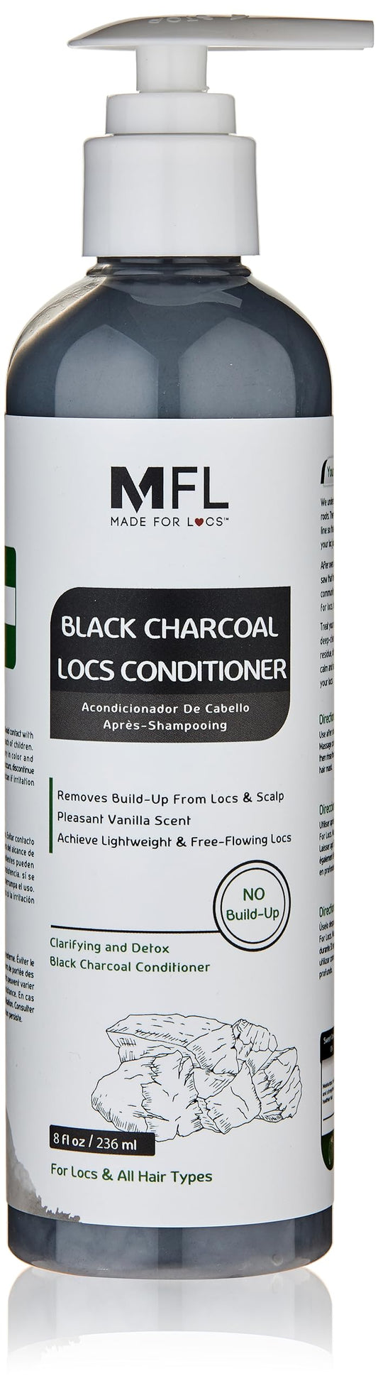 Made For Locs Black Charcoal Conditioner | Dreadlocks/Locs Detox Charcoal Conditioner | 8 oz