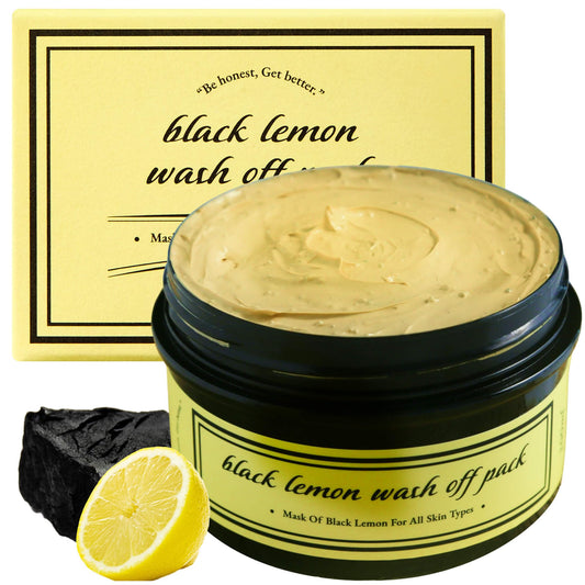 aetem - Black Lemon Pore Wash Off Mask 3.4 fl. oz, Pore Tightening Lemon Clay Mask with Charcoal, Pore Clearing Face Mask, Deep Pore Remover Korean Skincare