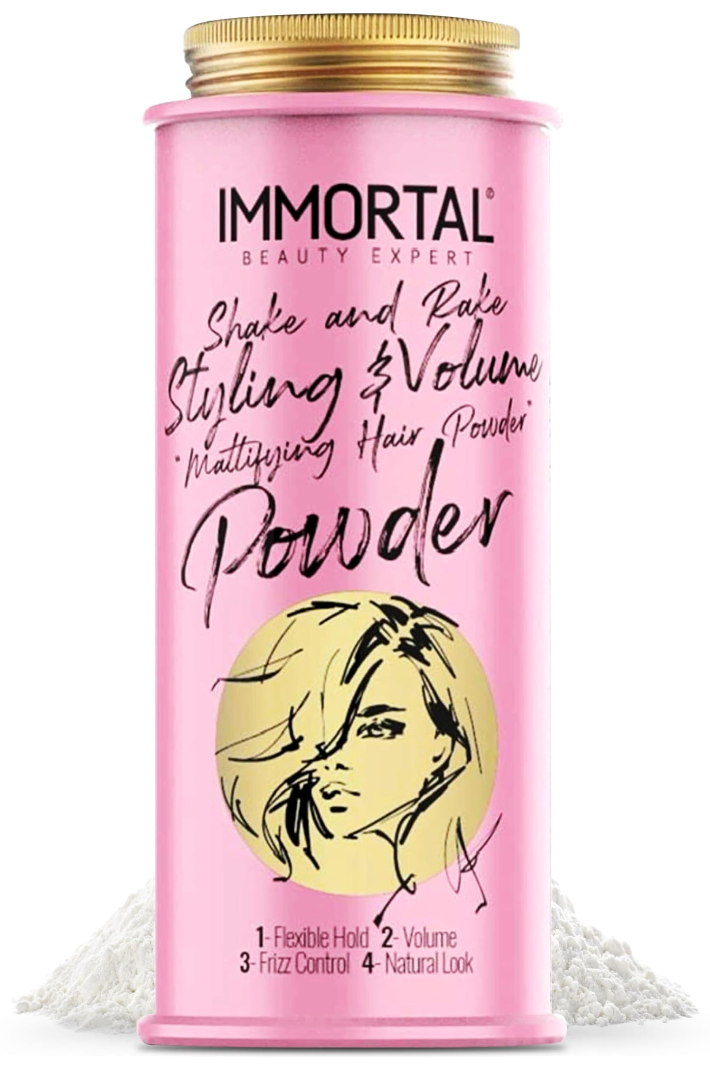 Immortal NYC Hair Styling Powder, Hair Care, Adds Volume and Natural Matte Finish with Flexible Hold for Easy Styling
