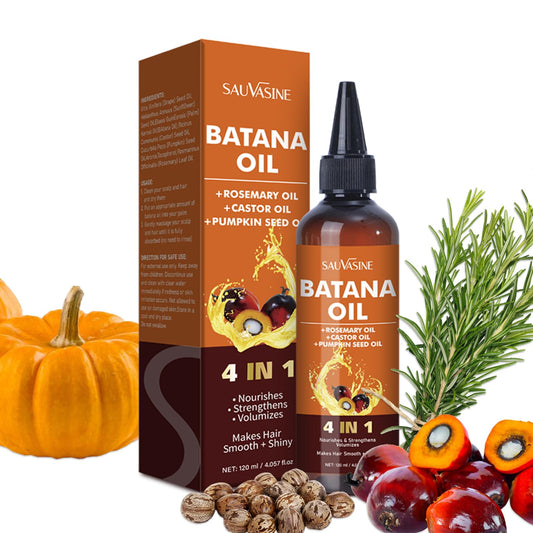 Batana Oil for Hair Growth With Castor,Rosemary,Pumpkin Seed Oils. 4-In-1 Nourishing, Repairing Formula. Suitable for All Hair Types. Natural, Sulfate-Free-4 Fl Oz (120ml)