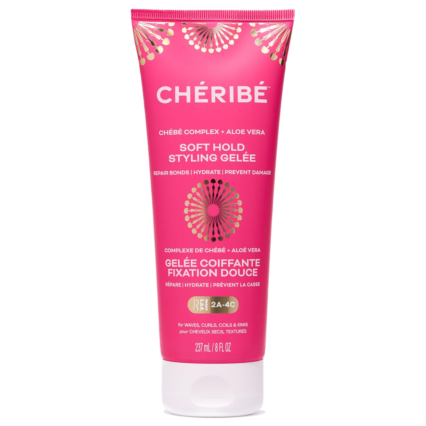 Cheribe Soft Hold Styling Gelee with 100% Chebe Complex + Aloe Vera, Curl Defining, Hydrating & Shine Enhancing Styling Gel For All Textures 2A-4C & Porosities, Alcohol-Free, 8 fl oz