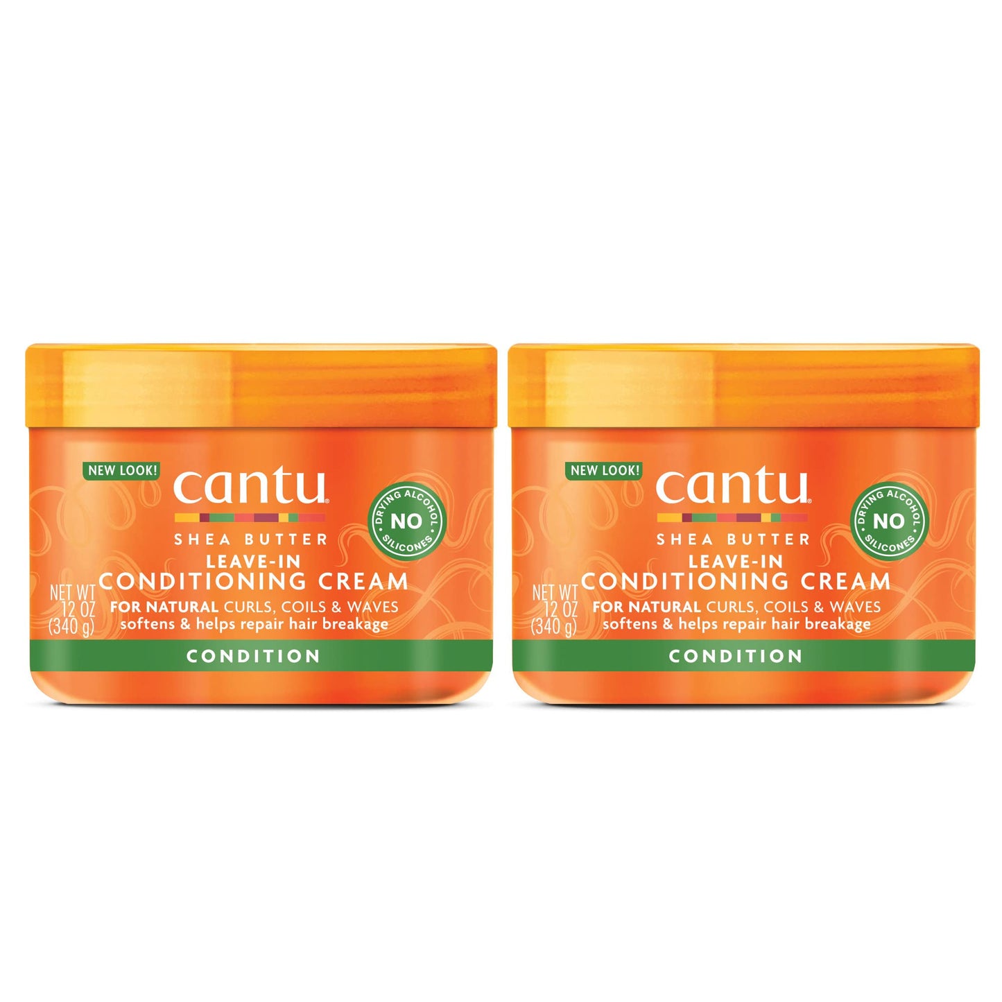 CANTU Leave-In Conditioning Cream for Natural Hair with Pure Shea Butter, 12 oz (Pack of 2)