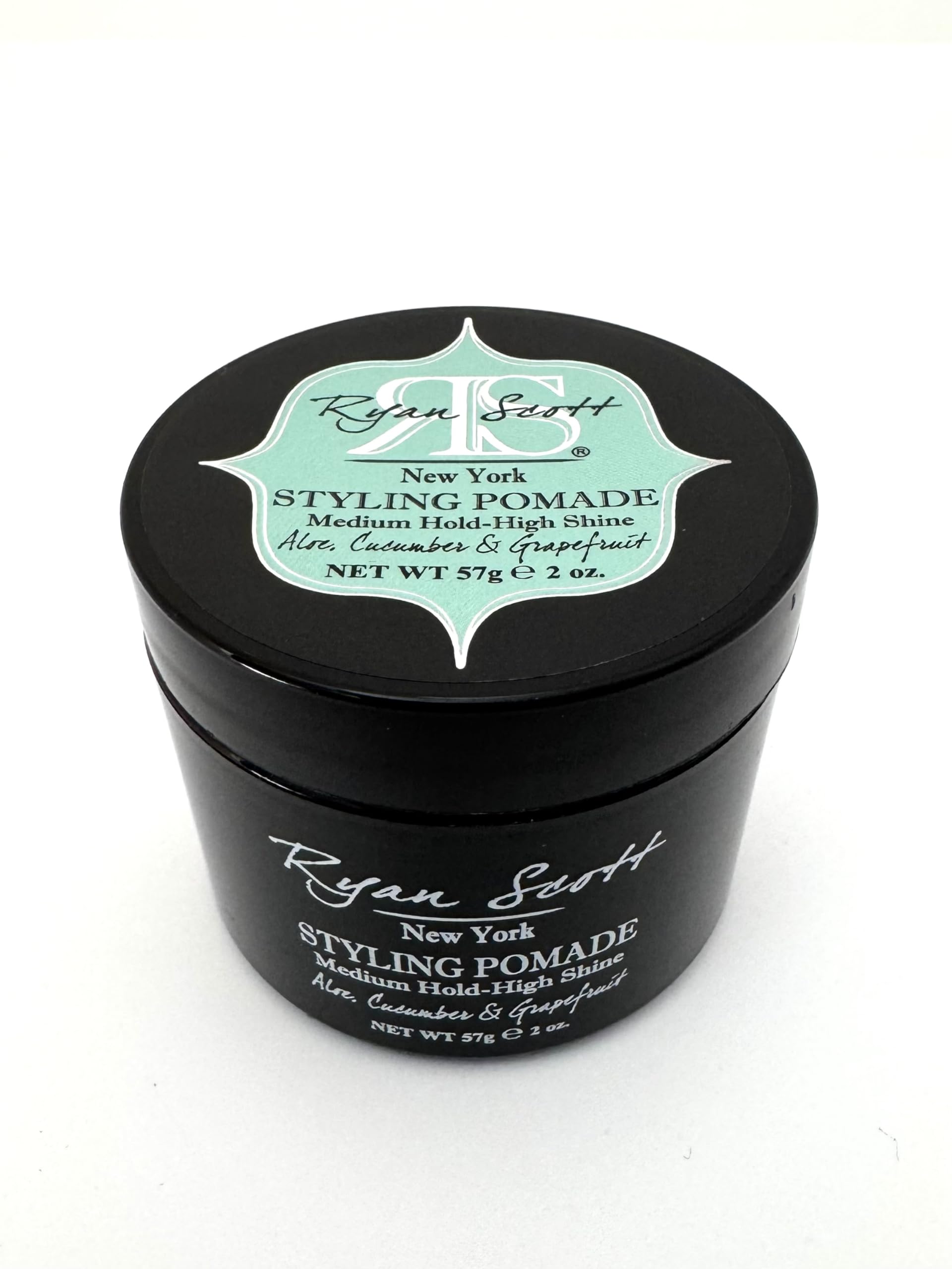 Ryan Scott Styling Pomade - Medium Hold - High Shine Finish. Aloe, Cucumber, & Grapefruit Fragrance 2.0oz.