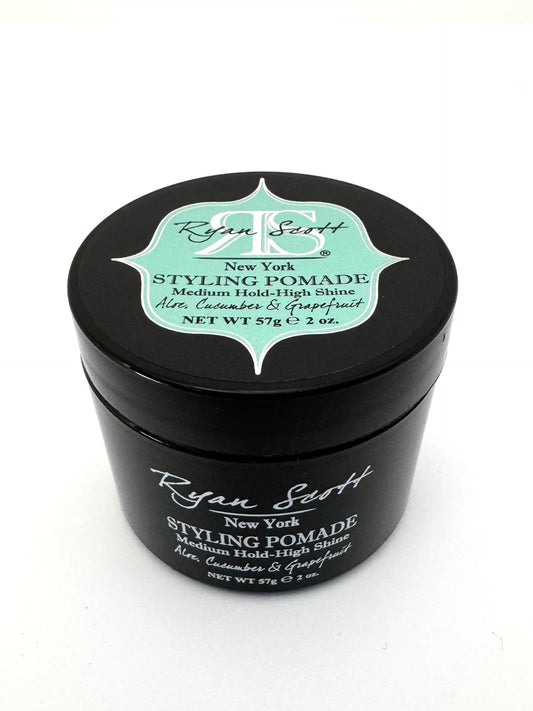 Ryan Scott Styling Pomade - Medium Hold - High Shine Finish. Aloe, Cucumber, & Grapefruit Fragrance 2.0oz.