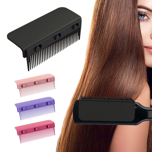 Flat Iron Comb Attachment to Clip On, Hair Straightener Accessory, Comb Attachment Used at Home And Salon For Hair Styling(Dark Black)