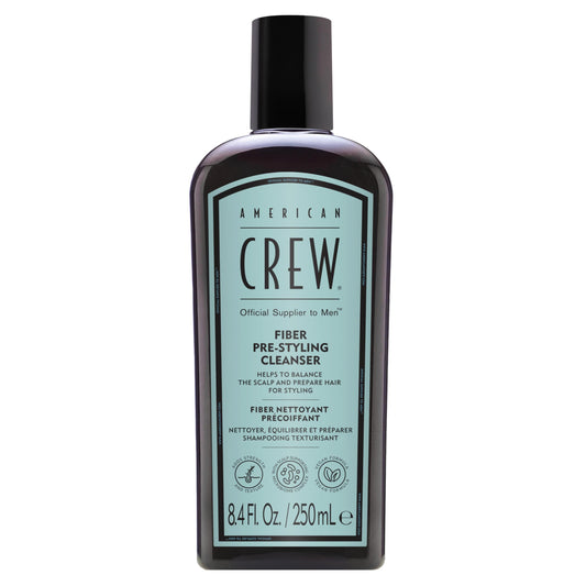 AMERICAN CREW Men's Pre-Styler Fiber Shampoo for Damaged & Fine Hair, Strengthening Shampoo, Adds Thickness & Shine, Vegan, 8.4 fl oz