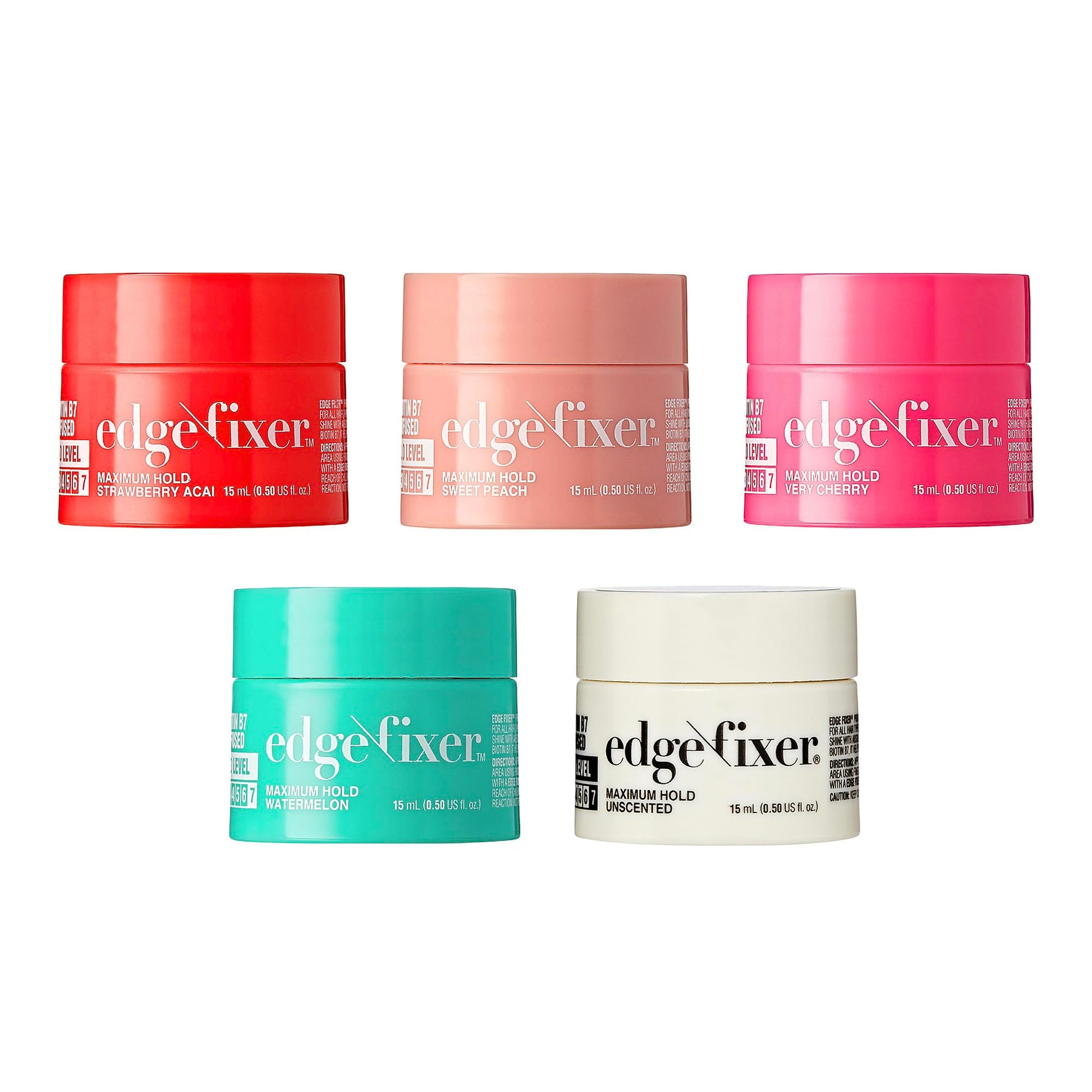 Red by Kiss Edge Fixer 24 Hour Maximum Hold Edge Wax No Flaking Biotin B7 Infused Hair Gel 3.38 fl.oz (Mini Size (5 PCS, All Clear))