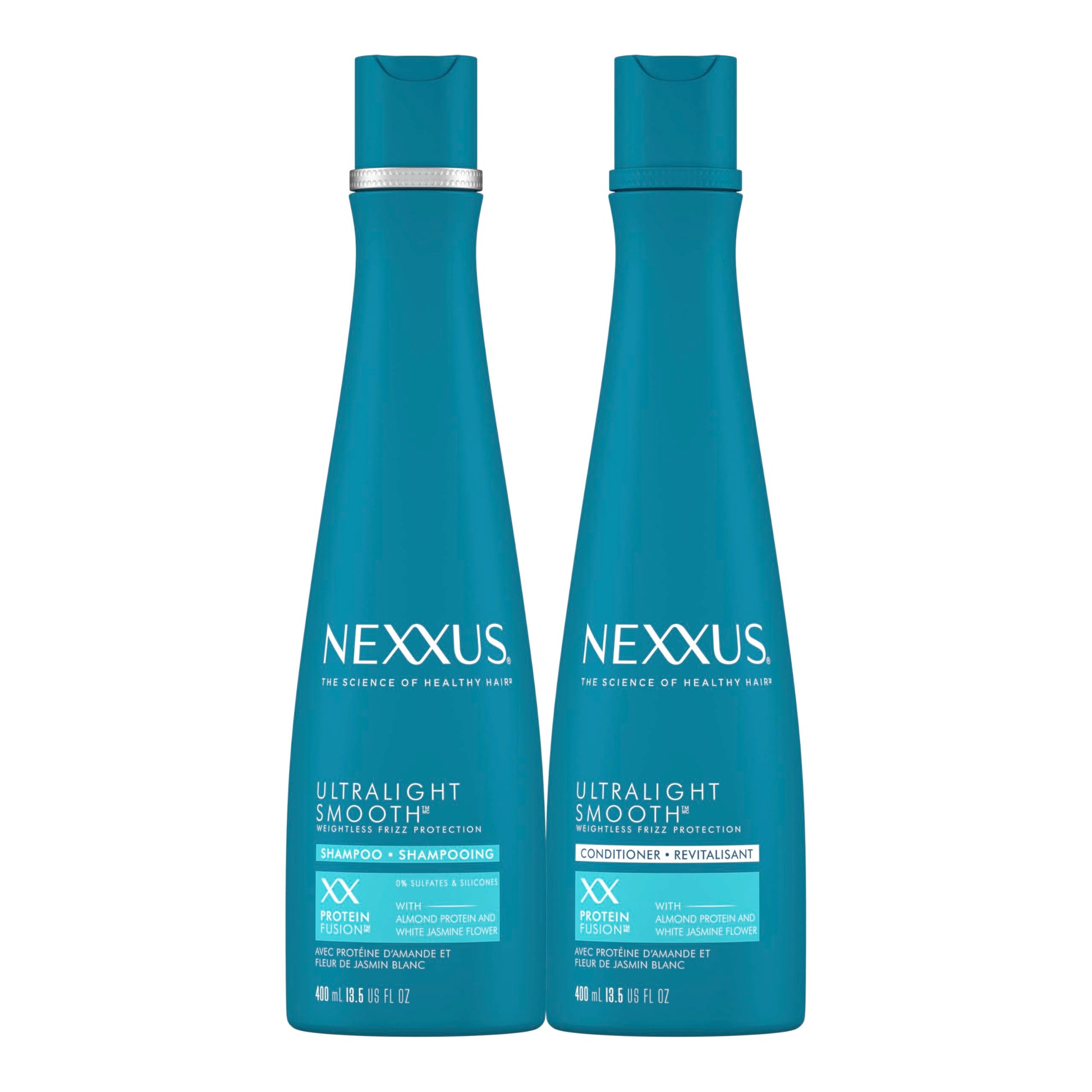 NEXXUS Ultralight Weightless Shampoo & Conditioner for Dry, Frizzy Hair - Smooth Treatment to Block Out Frizz, 13.5 oz (Pack of 2)