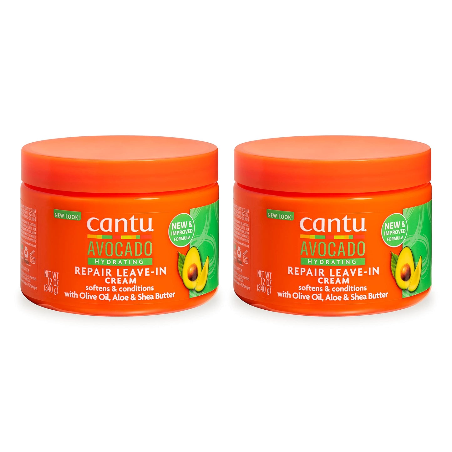CANTU Avocado Hydrating Leave-In Conditioning Cream, 12 oz (Pack of 2)