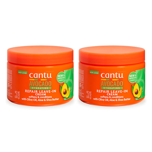 CANTU Avocado Hydrating Leave-In Conditioning Cream, 12 oz (Pack of 2)