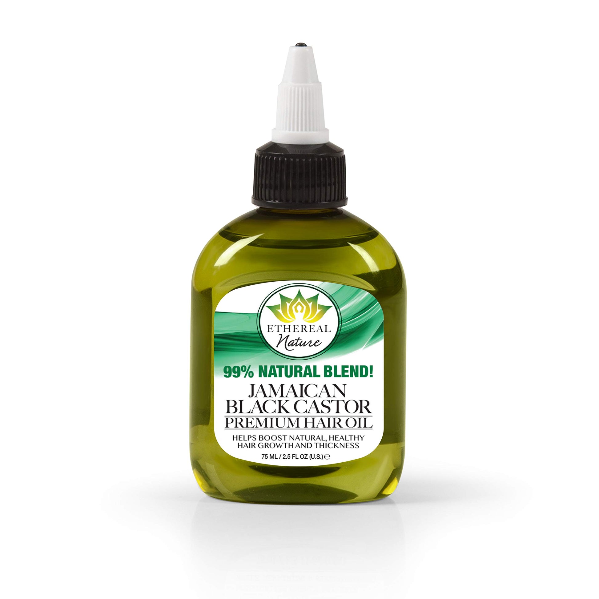 Ethereal Nature 99% Natural Hair Oil Blend with Jamaican Black Castor 2.5 Fl Ounce, clear