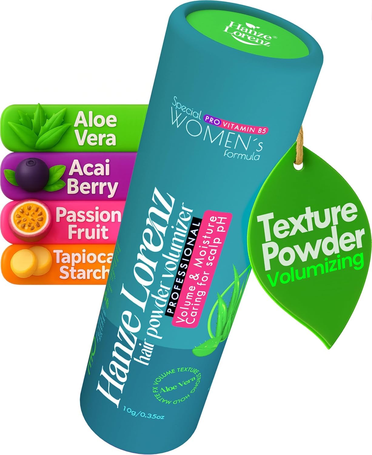 Texture Powder for Hair Women Volumizing Root Lift Styling Shape and Hold Matte Finish Natural Formula for Sensitive Scalp Aloe Vera Keratin Vitamin B5 Paraben Free Sulfate Free Uncented 0.35oz