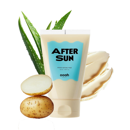 AFTER SUN Soothing Face Mask with Potato, Pink Aloe & Centella | Korean Skincare for Sun-Exposure Relief & Cooling | Deep Hydration & Calming | 120ml 4.05fl.oz