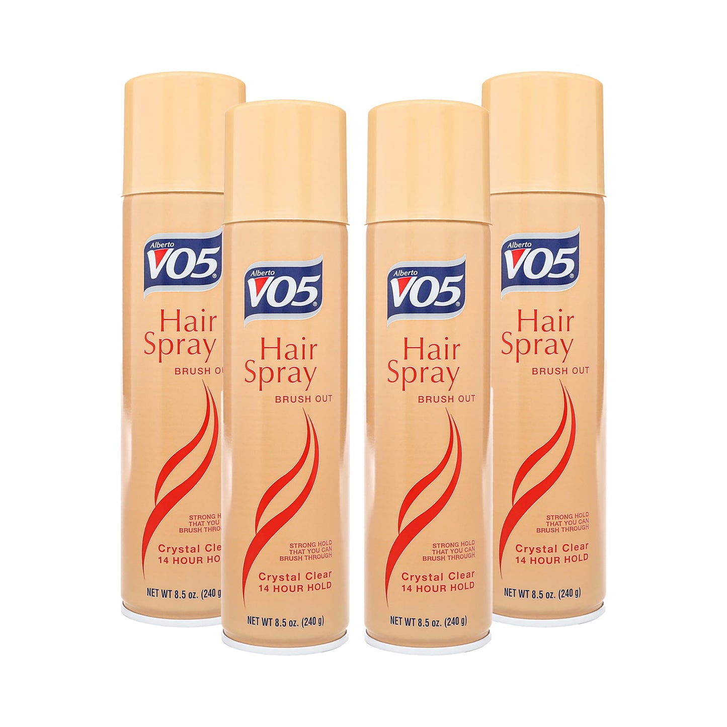 Alberto VO5 Crystal Clear Brush Out Hair Spray - Volumizing Hair Spray for Styling - Frizz and Humidity Control - Clear Formula - 8.5 oz - Pack of 4