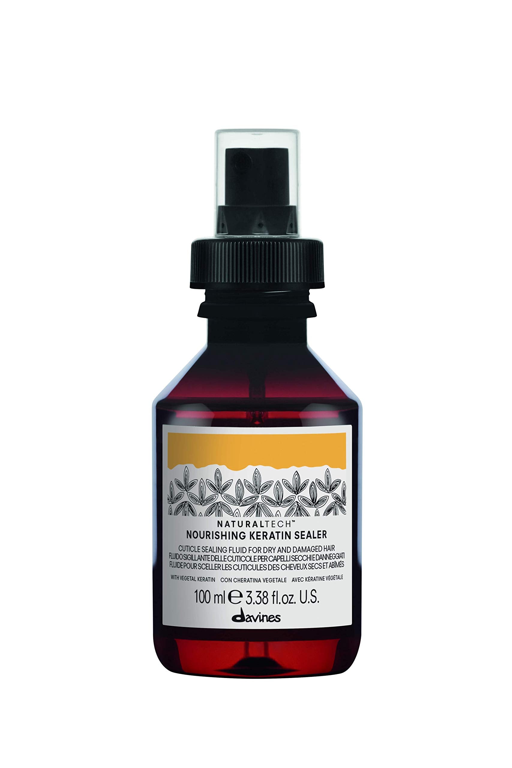 DAVINES Naturaltech NOURISHING Keratin Sealer, No Rinse Softening And Protection to Strengthen And Defend Against Split Ends, 3.38 Fl. Oz.