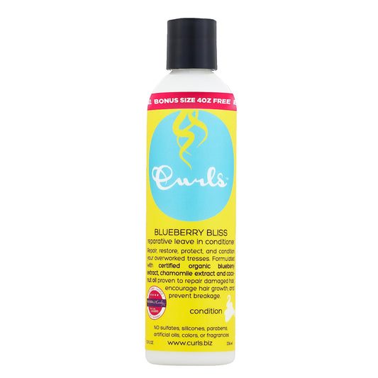Curls Blueberry Bliss Reparative Leave In Conditioner - 12 oz, Helps Repair Damage and Prevent Breakage, Conditioner for Curly Hair, Wavy, and Coily Hair Types