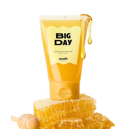 BIG DAY Nourishing Honey Face Mask | Korean Skincare for Deep Hydration & Glow | Propolis, Bee Pollen & Ceramide for Radiance & Skin Barrier Support | 120ml 4.05fl.oz
