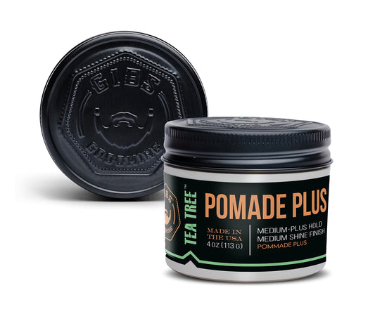 GIBS Tea Tree Pomade Plus, Medium-Plus Hold with Medium to High Shine, Clean ingredients and Made in USA, 4 oz