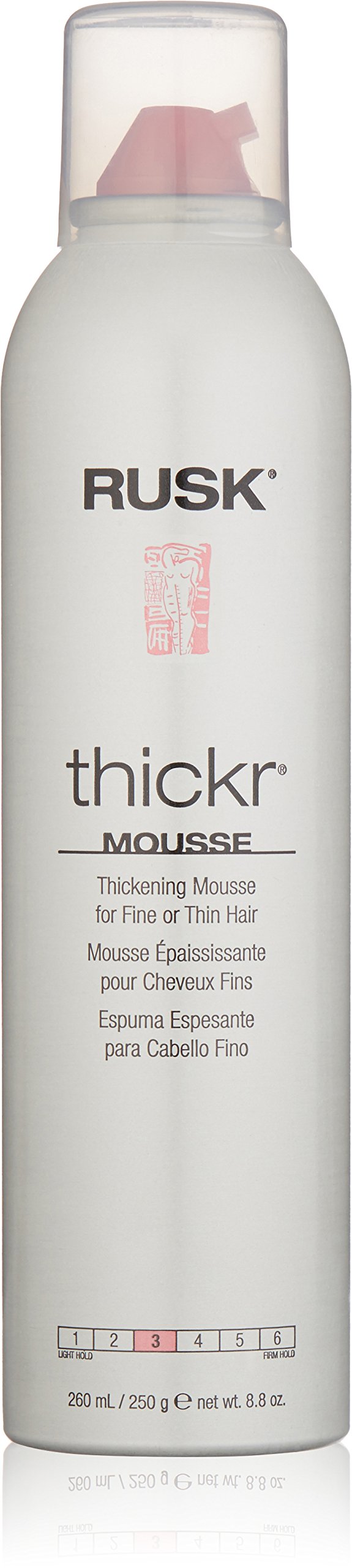 RUSK Designer Collection Thicker Thickening Mousse for Fine or Thin Hair, 8.8 Oz, Thickening Mousse that Provides Body, Texture, and Hold Without Buildup